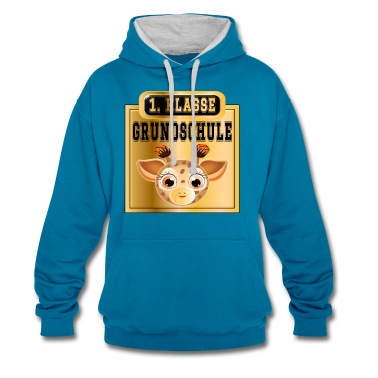 Grundschule Hoodie - 1 Klasse Grundschule BASKETBALL GIRAFFE SCHULSTART