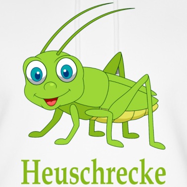 Grundschule Hoodie - Heuschrecke grün Comic