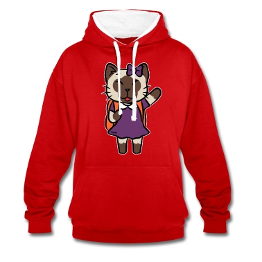 Grundschule Hoodie - Katze Schule Einschulung Kinder Cartoon Geschenk