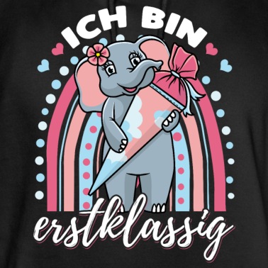 Grundschule Hoodie - Schulkind Mädchen Einschulung mit Elefant