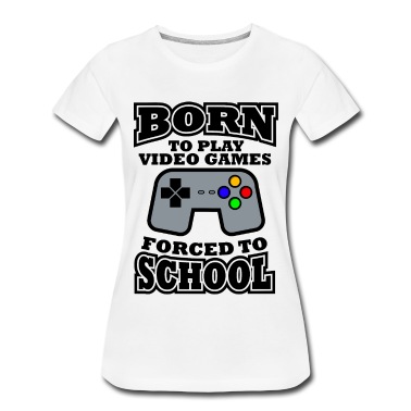 Grundschule T-Shirt - Zum Gamen Geboren Zur Schule Gezwungen Einschulung