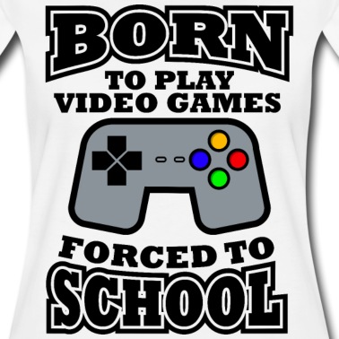 Grundschule T-Shirt - Zum Gamen Geboren Zur Schule Gezwungen Einschulung