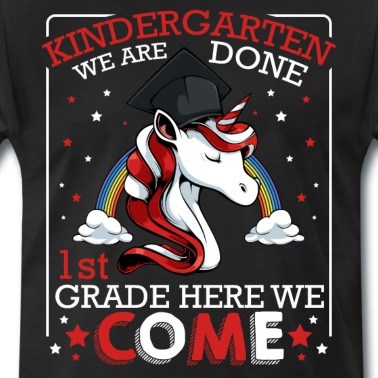 Grundschule T-Shirt - Kindergarten Schulanfang 1. Klasse Schule Einhorn