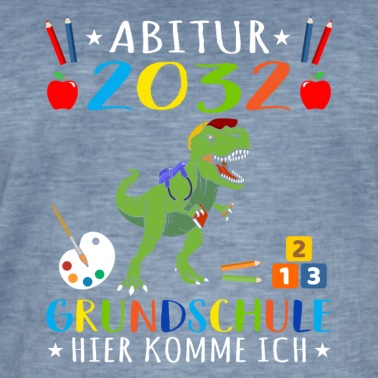 Grundschule T-Shirt - Abitur 2032 Grundschule Dino Hier Komme Ich Grunds