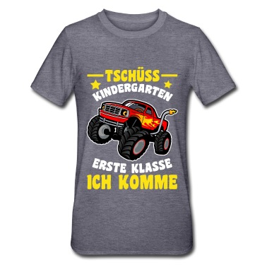 Grundschule T-Shirt - Tschüss Kindergarten Grundschule Monster Truck Ein