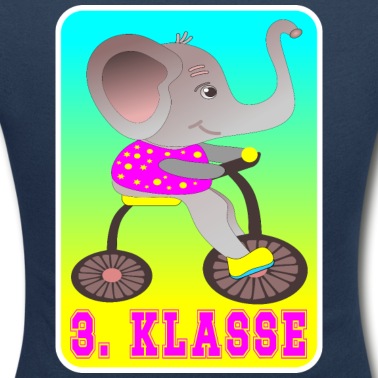 Grundschule T-Shirt - 3 Klasse Schulklasse Grundschule Elefant FAHRRAD