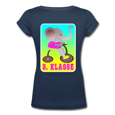 Grundschule T-Shirt - 3 Klasse Schulklasse Grundschule Elefant FAHRRAD