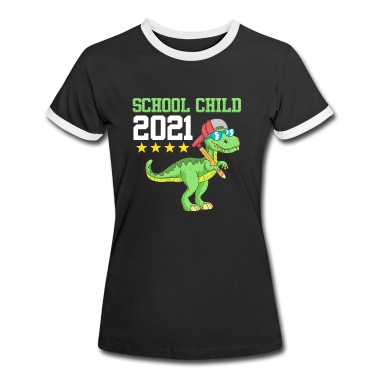 Grundschule T-Shirt - Schulkind 2021 Dino T Rex Einschulung