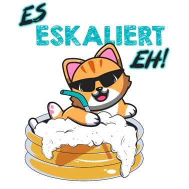 Motiv Es eskaliert eh! Katze im Bierpool Party T-Shirt