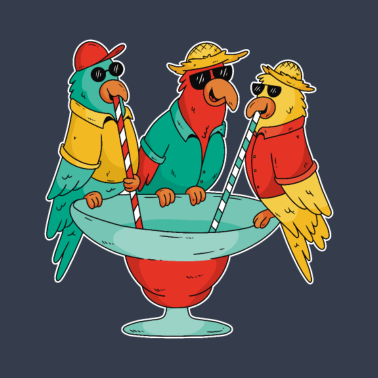 Motiv Urlaubs-Outfit - 3 betrunkene Papageien