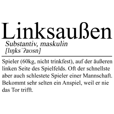 Motiv Handball Linksaußen lustiger Spruch