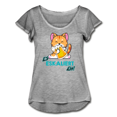 Abschlussfahrt T-Shirt - Es eskaliert eh! Katze mit Bierkrug Party T-Shirt