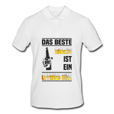 Abschlussfahrt Poloshirt - Das beste bier ist ein offenes bier Saufmotiv