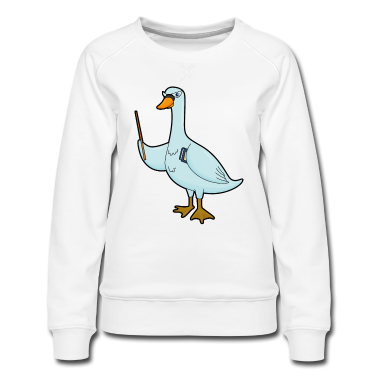Realschule Pullover - Schwan als Lehrer mit Buch & Pointer