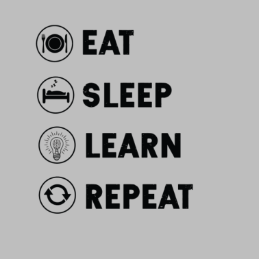 Motiv eat sleep learn repeat abschluss abitur realschule