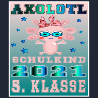 Motiv 5 Klasse Schulkind 2021 BIOLOGIE AXOLOTL Amphibie