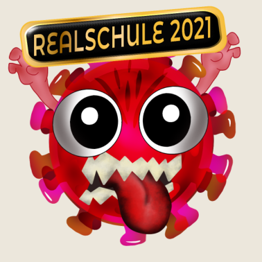 Motiv Realschule SCHULABSCHLUSS 2021 VIRUS CARTOON