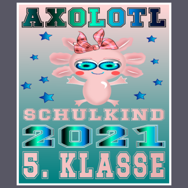 Motiv 5 Klasse Schulkind 2021 BIOLOGIE AXOLOTL Amphibie