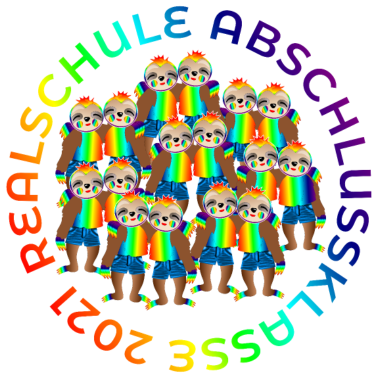 Motiv Realschule Abschlussklasse 2021 FAULTIERE TOLERANZ
