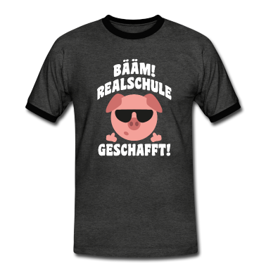 Realschule T-Shirt - Bääm Realschule geschafft Schwein Mittelfinger