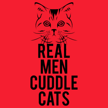 Motiv Real Men Cuddle Cats 01