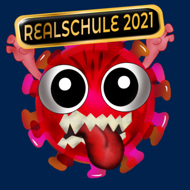 Motiv Realschule SCHULABSCHLUSS 2021 VIRUS CARTOON