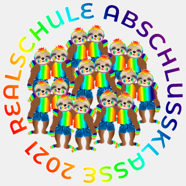 Motiv Realschule Abschlussklasse 2021 FAULTIERE TOLERANZ