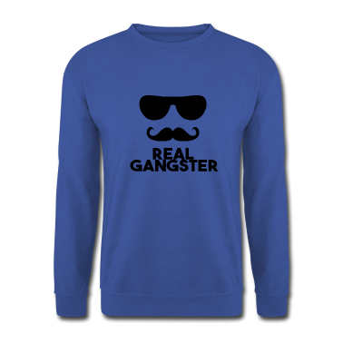 Realschulabschluss Pullover - REAL GANGSTER cool Logo Black Brille Bart