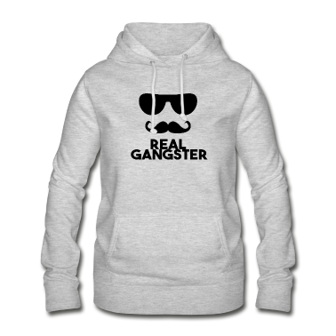 Realschulabschluss Hoodie - REAL GANGSTER cool Logo Black Brille Bart
