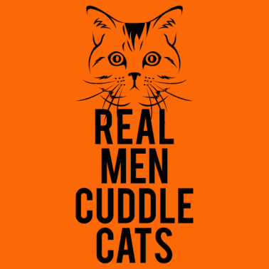 Motiv Real Men Cuddle Cats 01