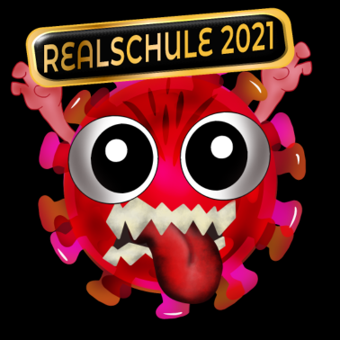 Motiv Realschule SCHULABSCHLUSS 2021 VIRUS CARTOON