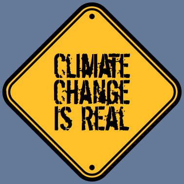 Motiv Climate Change Is Real warnung schild vorsicht ach
