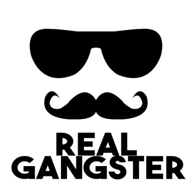 Motiv REAL GANGSTER cool Logo Black Brille Bart