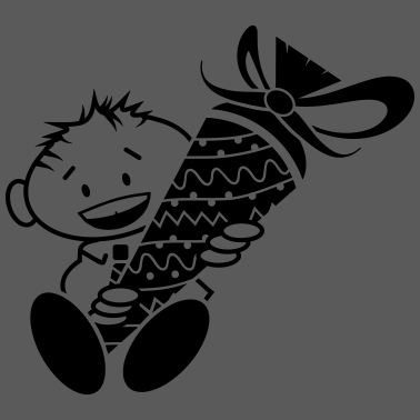 Motiv kleiner Schulanfänger mit Schultüte