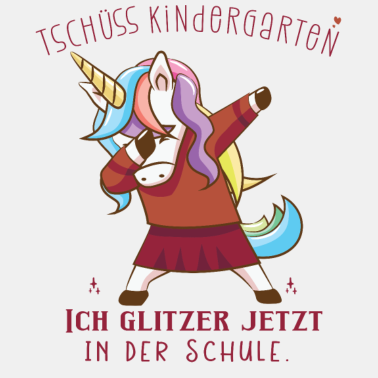 Motiv Tschüss Kindergarten Einhorn Schulanfänger