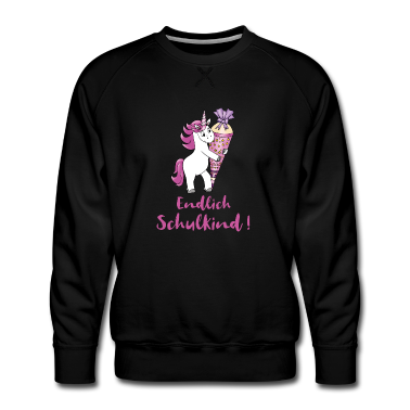 Einschulung Pullover - Einhorn mit Zuckertüte, Einschulung, Schulanfang
