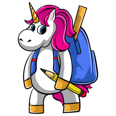 Motiv Einhorn mit Schulranzen, Einschulung, Schulanfang