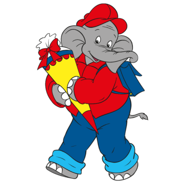 Motiv Benjamin Blümchen mit Schultüte