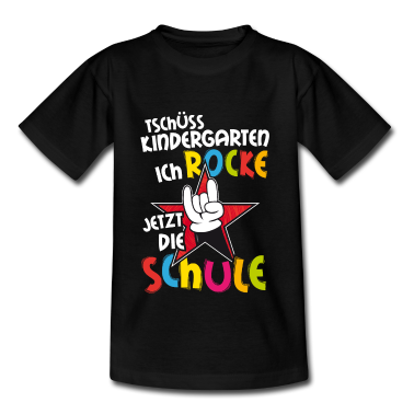 Einschulung T-Shirt - Tschüss Kindergarten ich rocke jetzt die Schule