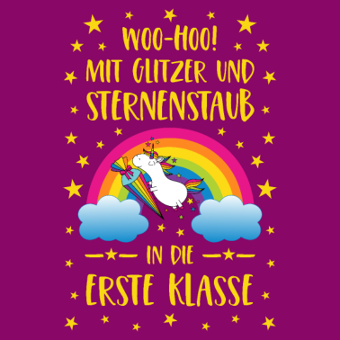 Motiv Einhorn Glitzer und Sternenstaub Erste Klasse gelb