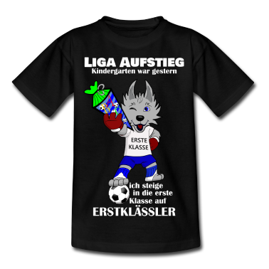 Einschulung T-Shirt - Wolf ABC Einschulung Fussball Erstklässler Schüler
