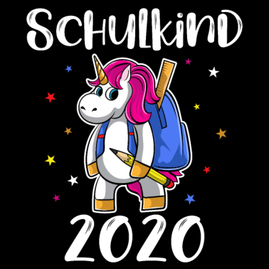 Motiv Einhorn mit Schulranzen, Einschulung, Schulanfang