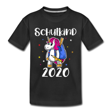 Einschulung T-Shirt - Einhorn mit Schulranzen, Einschulung, Schulanfang