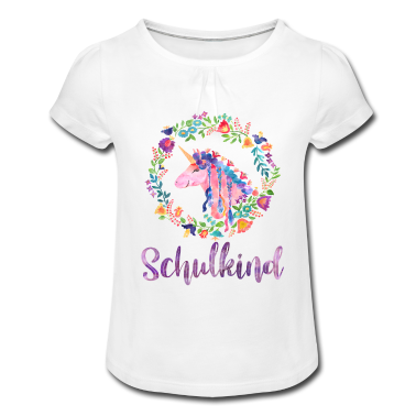 Einschulung T-Shirt - Einhorn Blumen