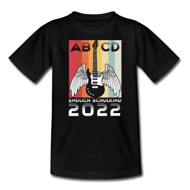 Einschulung T-Shirt - Endlich Schulkind 2022 ABCD Schulanfang Gitarre Ei