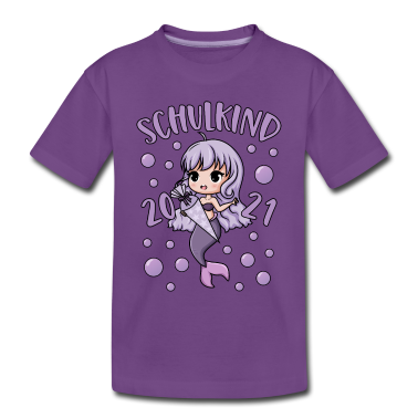 Einschulung T-Shirt - Schulkind 2021 Mädchen Meerjungfrau Einschulung