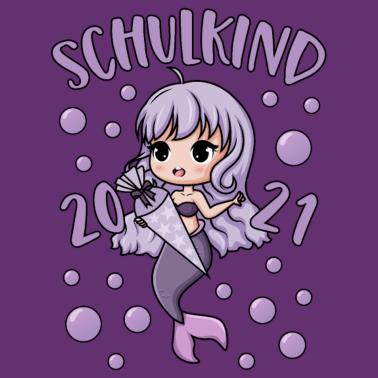 Motiv Schulkind 2021 Mädchen Meerjungfrau Einschulung