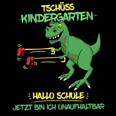 Motiv Dino T-Rex Hallo Schule Einschulung Schulanfänger