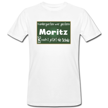 Einschulung T-Shirt - Moritz rockt jetzt die Schule Kindershirt