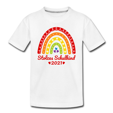 Einschulung T-Shirt - Stolzes Schulkind 2021 Boho Regenbogen Einschulung